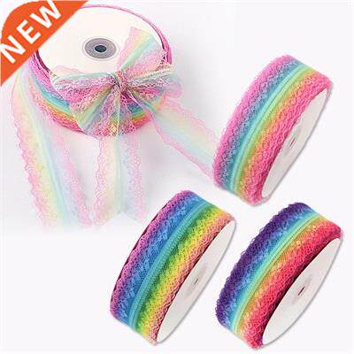 New 25/38mm Gradient Color Lace Ribbon Hollow Lace Trim
