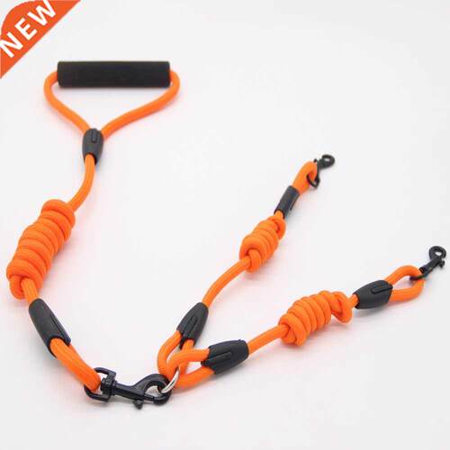 Dogs Double rope Nylon WALK 2 Two DOGS Leash COUPLER Double