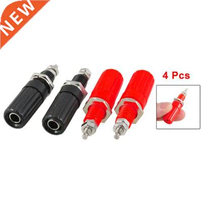 4 Pcs Metal Body 4mm Female Banana Socket 7mm Thread Binding