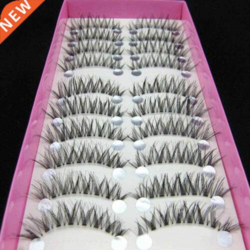 Fashon 10 Pars eyelash Natural Black Long Cross Thck