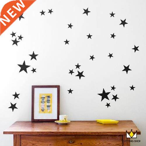 Mixed Size Hollow Solid Stars Wall Sticker For Kids Rooms