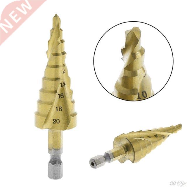 4-20mm HSS Step Drill Spiral Groove 1/4'' Hex Shank Metal Hi