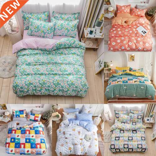 bedsheet cotton quilt duvet cover pillow cases bedding set 4