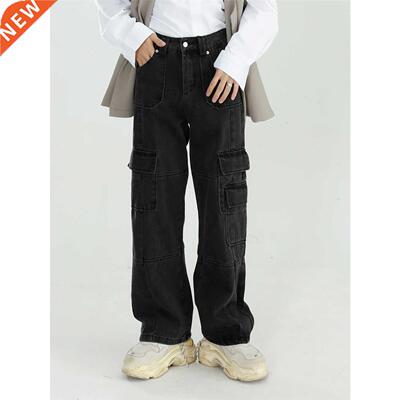 Black Clothing Men 2020 Autumn Vintage Jeans Washed Loose Wi