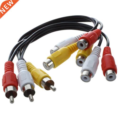 3 RCA Male Jack to 6 RCA Female Plug Splitter Video AV Adapt