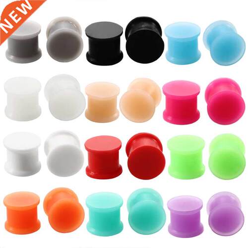 1 Pair Silicone Solid Ear Plugs and Tunnels Full Size 3-25mm