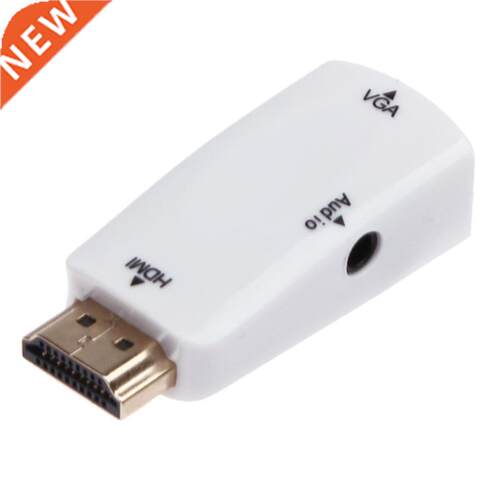 HDM Male to VGA Female Converter Box Adapter Wth AV Audo