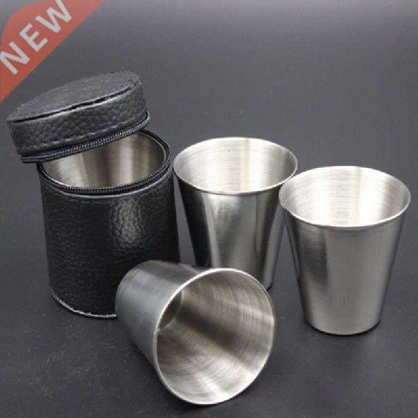 4 pcs / set polished 30 ml mini stainless steel shot glass