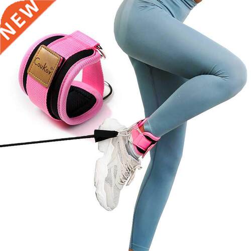 Fitness Ankle Straps Adjustable D-Ring Foot Support Cuffs Gy