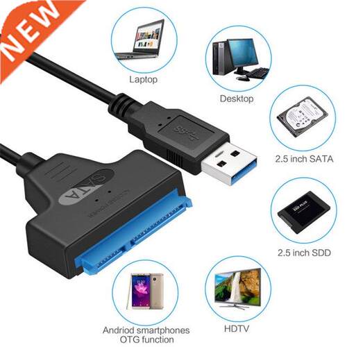 2 Pieces HDD Adapter Cable SATA 3 to USB SSD Adapter Cord 2.