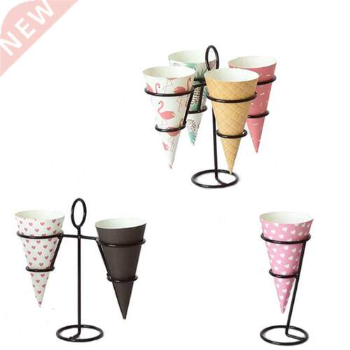 Black Iron Ice Cream Holder Cupcake Cones Stand Rack