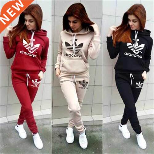 Two Piece Set Tracksuit Women Top+Pant Suits Hoodie Pullover