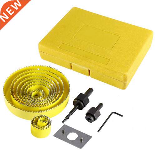 13 Pcs Hole Saw Set 19-127mm Carbon Holesaw Wood Boring Kit