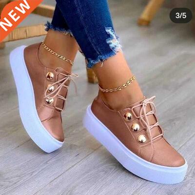 2021 Autumn Women Fashion Vulcanized Sneakers Platform Solid