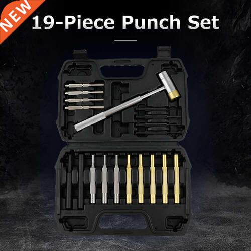 15 Pieces Punch Set Solid Hammer Steel, Brass, Plastics