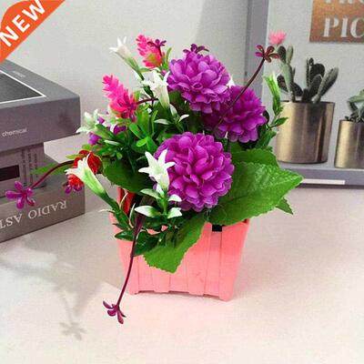 Hotel Party Home Artificial Flower Fence Potted Bonsai