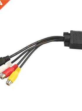 Black VGA SVGA male, S video  RCA audio video AV cable conv