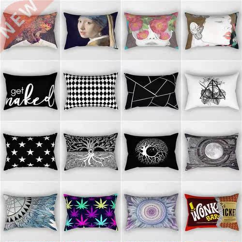 Nordic style geometric rectangular sofa pillowcase waist pil