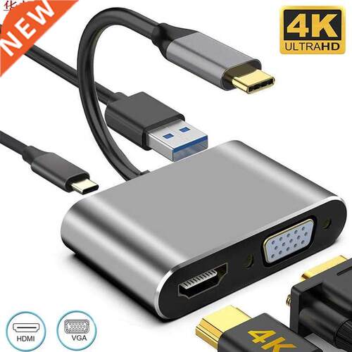 USB Type C 3.1 to HDMI 4K VGA 1080P USB 3.0 Hub Thunderbolt