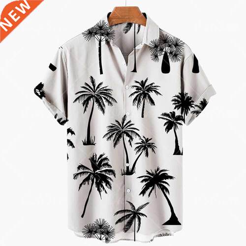 2022 Summer Hawaiian Shirt 3D T-shirt Retro shirt Coconut e