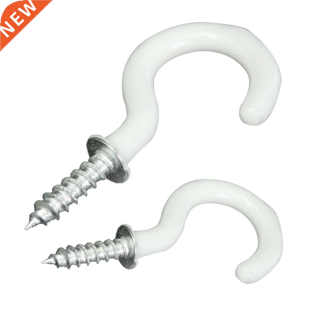 20X PVC Coated Stainless Steel Screw In Cup Hooks Ring