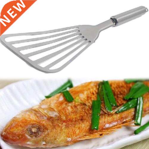 New Fish Spatula Metal Stainless Steel Blade With Wooden
