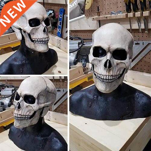 Halloween Scary Latex Face Cover Movable Jaws Full Head