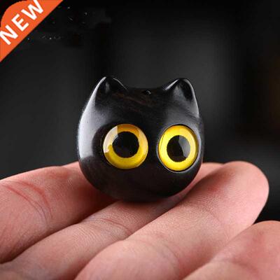 kawaii Wooden Cat Miniature Figurines Red Sandalwood Carving