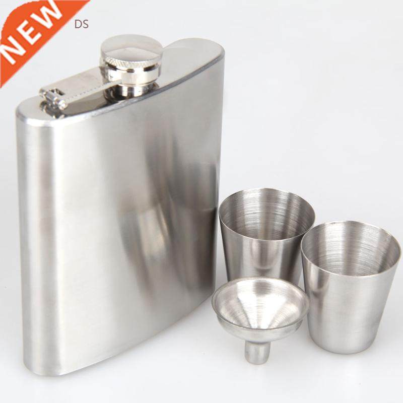 Stainless Steel 7oz Hip Flask Portable Flagon Whiskey Wine P图片
