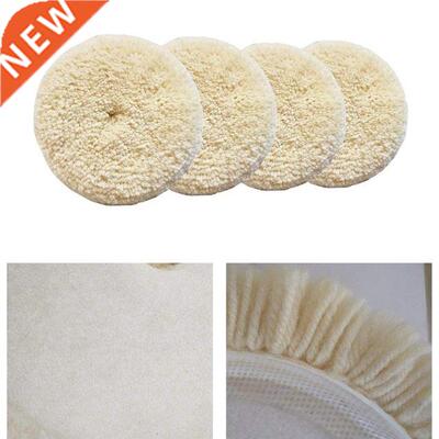 4Pcs Wool Polishing Pads Buffing Pads with Hook and Loop Bac