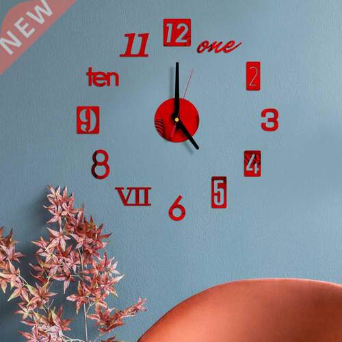 Modern Design Diy Wall Clock 3d Mirror Surface Sticker Home