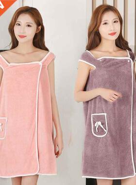 Women can wear a towel adult thick bathrobe absorbent soft