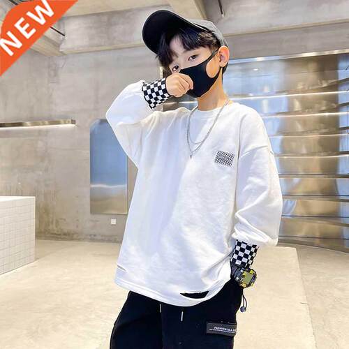 Boys Sweatshirts Spring Fall Children Kids White Cotton Pull