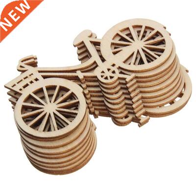 10pcs Wooden Bicycle Bike Cutout Veneers Slices  Crafting