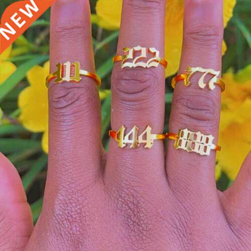 Angel Number Rings for Women Men ainless eel 444 777 Rin