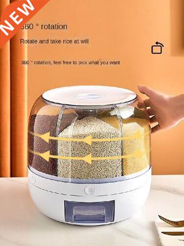 Rotatable Cereals Classification Rice Bucket Household