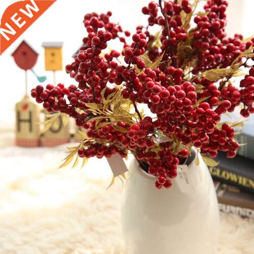 1/2/3/4/5/6Pcs Christmas Red Fruit Berry Bean Bouquet Red Ar