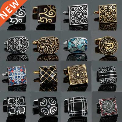 18 style Mix Hotsale Cufflinks Classical Gold silvery blue r