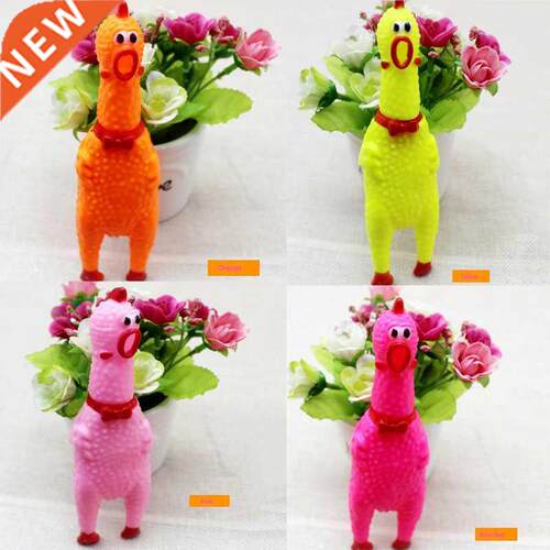 17cm Screaming Chicken Dog Toys Interactive Rubber Chew