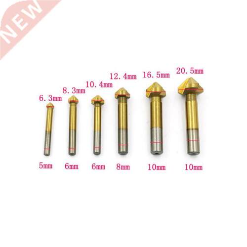6pcs/lot 3 Flute Titanium 90 Degree HSS 4241 Countersink Dri