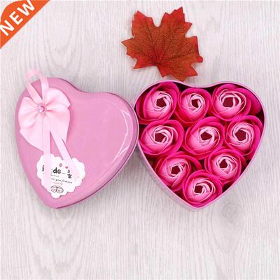 9pcs/box Soap Rose Flowers Gift Box Romantic Valentine Day