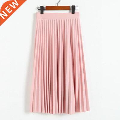 Spring and Autumn New Fashion Women's High Wai Pleated Sol