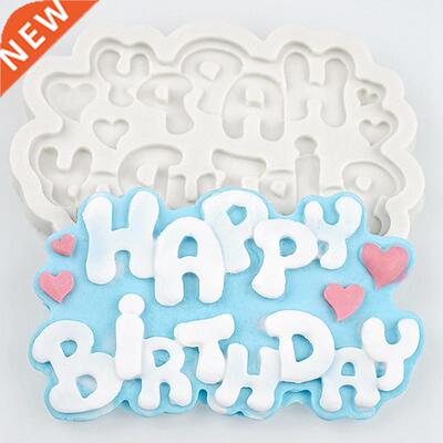 Happy Birthday Cake Mold Non Stick DIY Silicone Mold Chocola