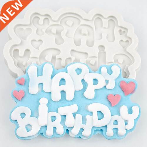 Happy Birthday Cake Mold Non Stick DIY Silicone Mold Chocola
