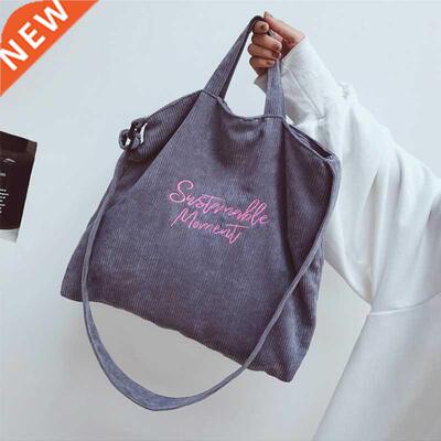 Corduroy Tote Bag for Women 2022 Fashion Shopper Designer Ha