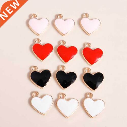 10pcs 12*13mm Pendants Enamel Hearts Charms Necklaces Earrn