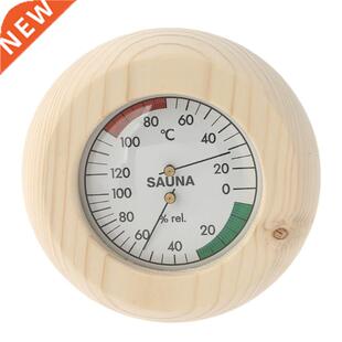 Round Wood Digital Thermo-Hygrometer Wall Hanging Temperatur