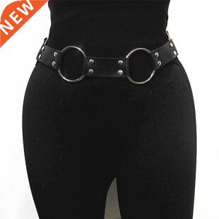 Fashion Women Gothic Punk Waist Belt Metal Circle Ring Desig