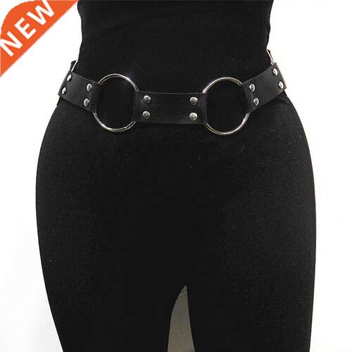 Fashion Women Gothic Punk Waist Belt Metal Circle Ring Desig