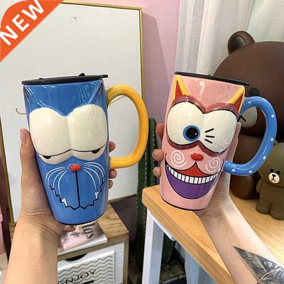 Hand painted cup large capacity breakfast mark cup handle